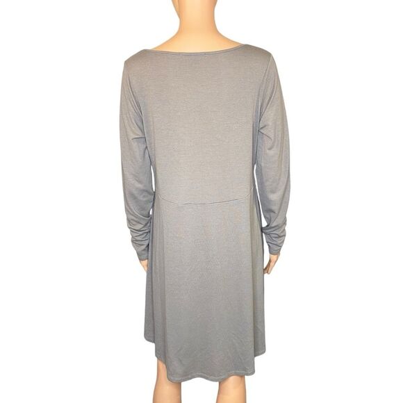Lisa Rinna Collection Beige Tee Shirt Dress Knee Length Flowy Womens Size Small - Picture 3 of 5
